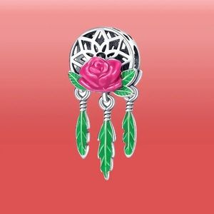 New Sterling Silver 925 dream catcher floral bracelet charm